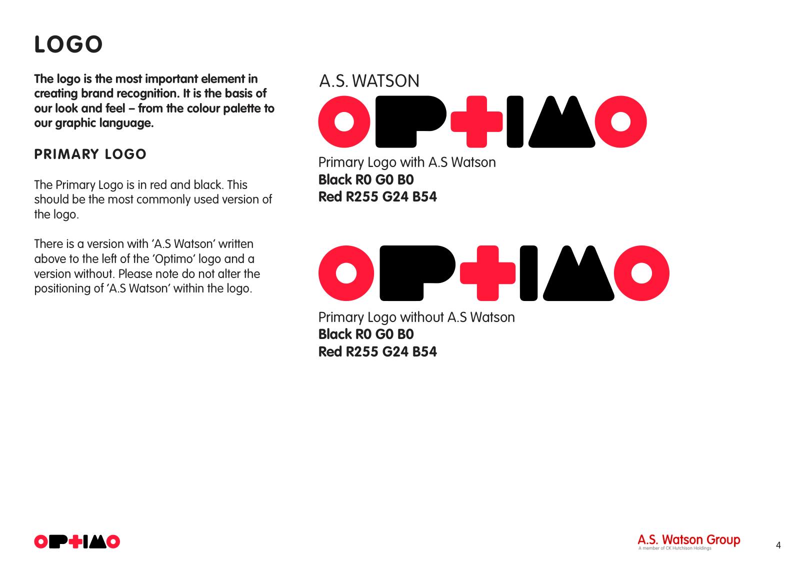Optimo brand guidelines, page 4
