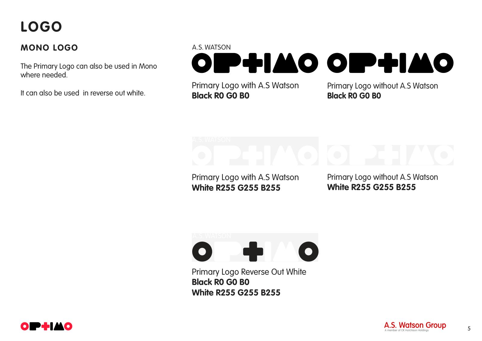 Optimo brand guidelines, page 5