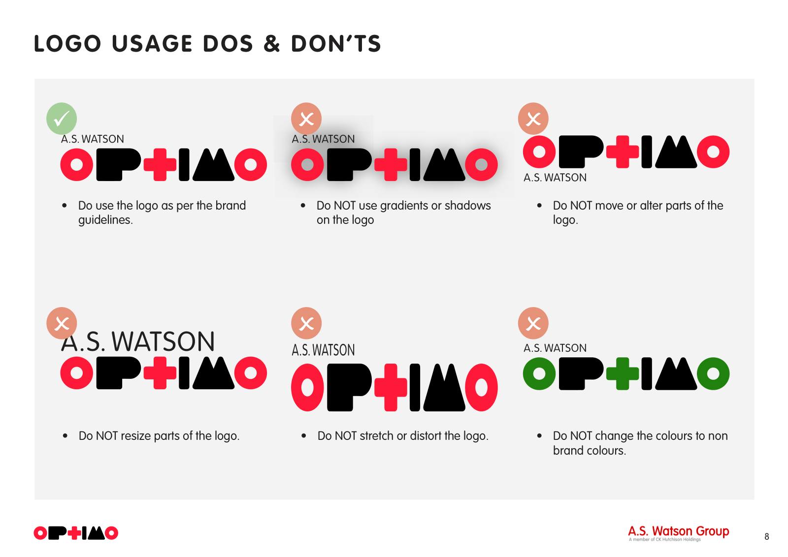Optimo brand guidelines, page 8