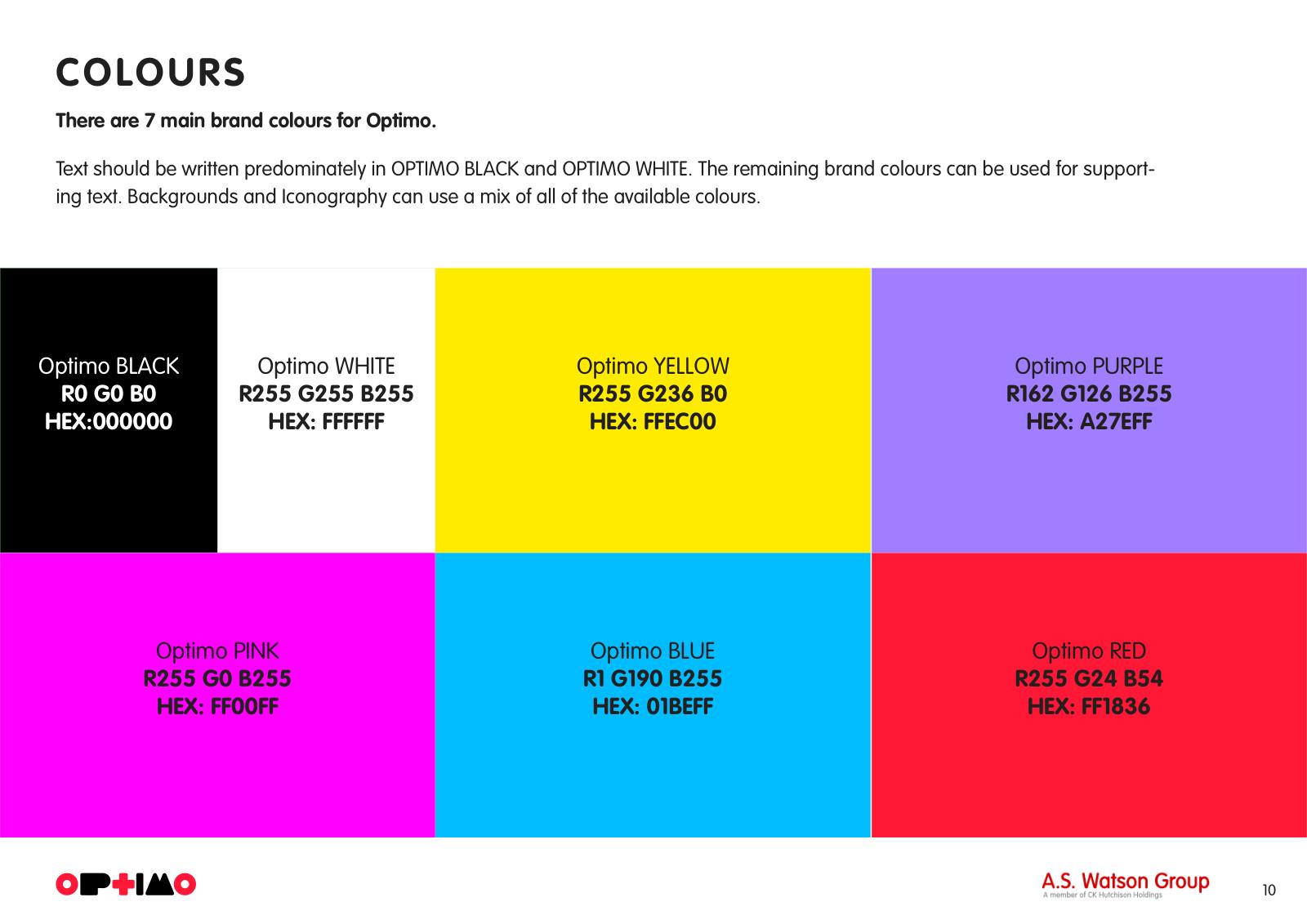 Optimo brand guidelines, page 10