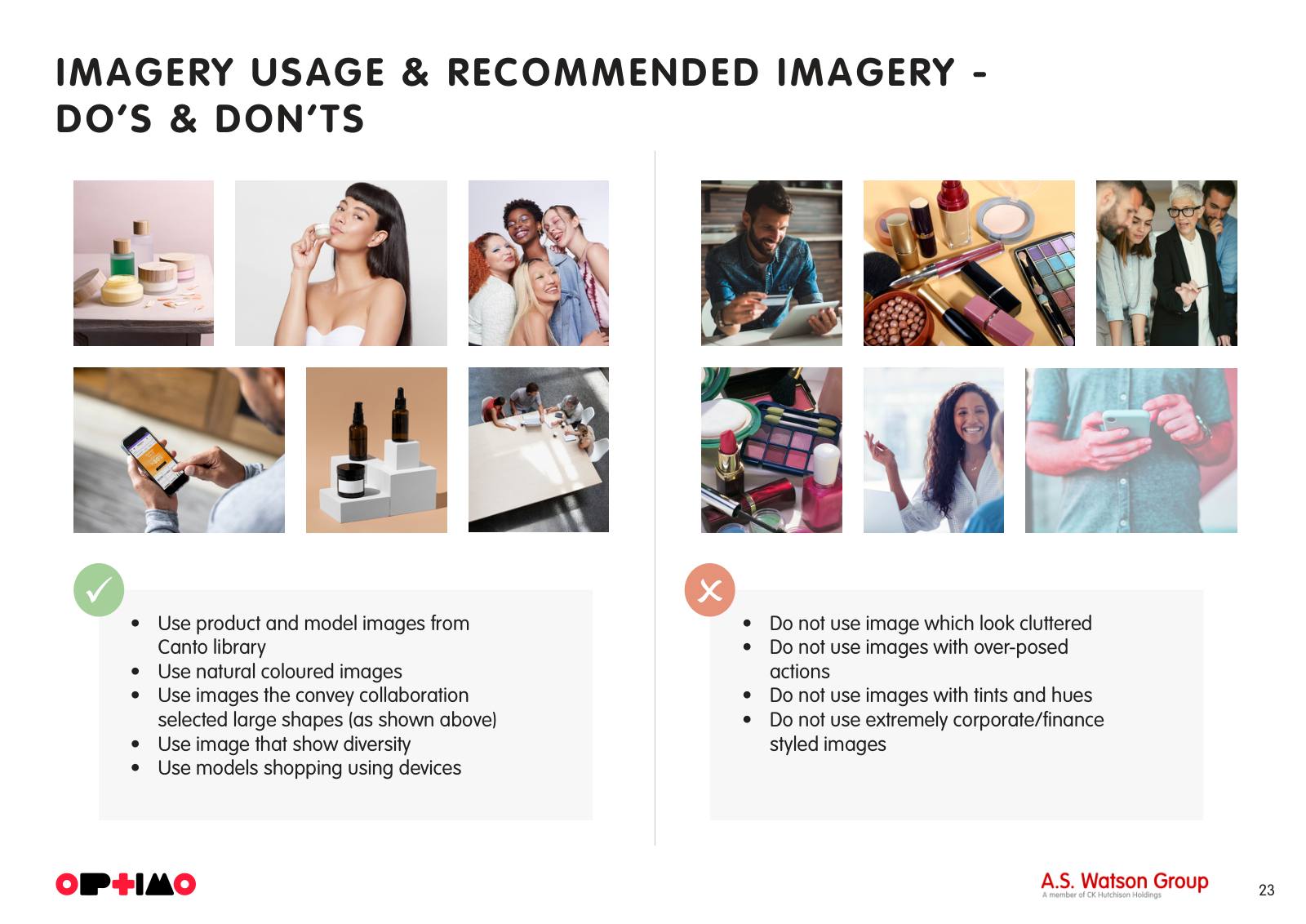 Optimo brand guidelines, page 23